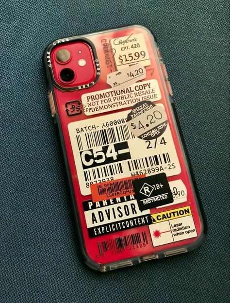 Iphone 11 Case Aesthetic, Clear Phone Case Design, Red Iphone Case, Creative Iphone Case, Retro Phone Case, Red Iphone, Diy Iphone Case, Iphone Case Stickers, Iphone Obsession