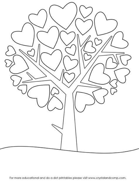 Love Heart Template, Heart Coloring Pages, Love Decorations, Do A Dot, Preschool Valentines, صفحات التلوين, Heart Template, Pola Sulam, Heart Tree