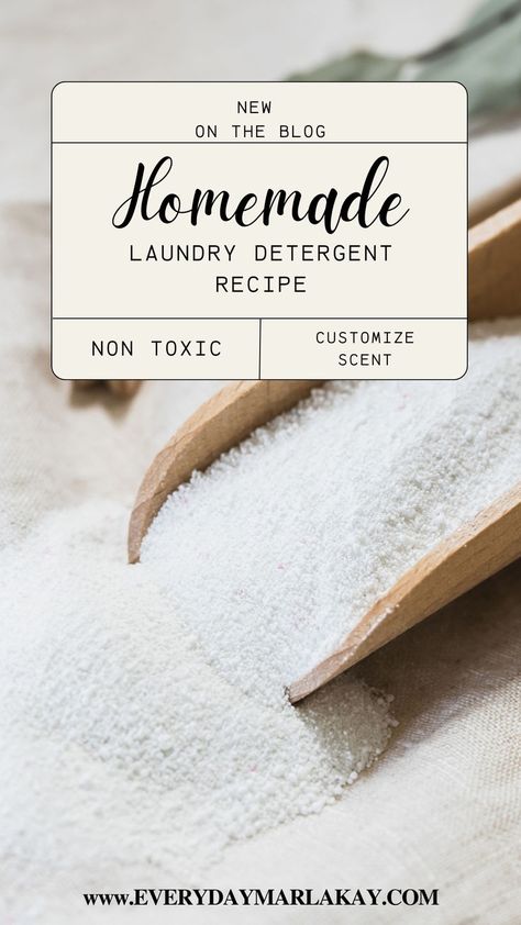 Easy Homemade Laundry Detergent Recipe – Looking for a non-toxic, homemade laundry detergent that actually works? This natural powder detergent, made with borax, baking soda, and washing soda, is easy to make and smells amazing! Customize it with essential oils for your perfect scent. #Homemade #DIY #Natural #LaundryDetergent Borax And Washing Soda Laundry Detergent, How To Make Your Own Laundry Detergent Powder, Borax Baking Soda Laundry, Make Laundry Detergent Recipes, Clean Homemade Laundry Detergent, How To Make Laundry Detergent Powder, Diy Powder Laundry Detergent Recipes, Powered Laundry Detergent Homemade, Recipe For Laundry Detergent