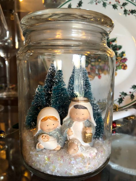 Nativity Scene Diy, Scene Diy, Nativity Crafts, Diy Cans, Candle Jar, Jar Diy, Merry Christmas To All, Fun Diy Crafts, Nativity Scene