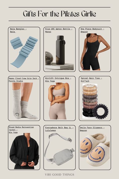 Gifts For the Pilates Girlie — Viri Good Things Girlie Gift Ideas, Pilates Gifts, Pilates Outfit, Exercise Activities, Lori Harvey, Face Accessories, Sock Outfits, Good Gifts, Wellness Business