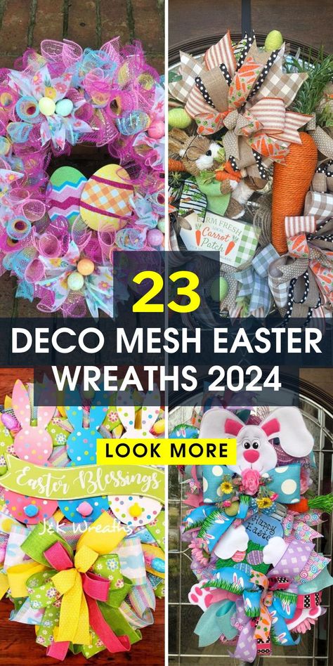 Easter Deco Mesh Wreaths Diy, Easter Mesh Wreaths Diy, Diy Mesh Wreath Tutorial Step By Step, Deco Mesh Easter Wreath, Easter Mesh Wreath, Easter Bunny Template, Easter Deco Mesh Wreath, Easter Mesh Wreaths, Easter Door Wreaths