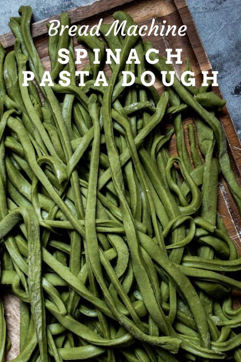 Pasta Dough In Bread Machine, Bread Machine Pasta Dough, Pasta Machine Recipes Electric, Spinach Pasta Dough, Homemade Spinach Pasta, Homemade Lasagna Noodles, Spinach Noodles, Adventure List, Spinach Lasagna Rolls