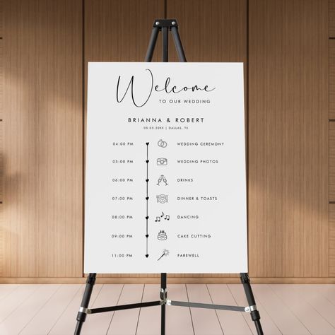 Wedding Reception Program, Welcome Board, Wedding Itinerary, Wedding Day Timeline, Wedding Timeline, Welcome To Our Wedding, Welcome To The Party, Wedding Welcome Signs, Wedding Programs