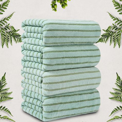 PRICES MAY VARY. 4 Pieces Soft Bath Towels Set: Includes 4 pieces bath towels(35"x70") Made of 100% premium quality super soft microfiber, these plush towels are colorfast, non-pilling, anti-static, wrinkle and shrink resistant, more durable than regular bathroom towels and more breathable and comfortable than cotton, providing you with a relaxing drying experience. Highly Absorbent & Quick-drying Bath Towels: Lightweight bathroom towels make them super absorbent, soft and fluffy, light weight a Regular Bathroom, Fluffy Light, Towels For Bathroom, Hotel Towels, Soft Bath Towels, Large Bath, Spa Set, Large Baths, Shower Towel