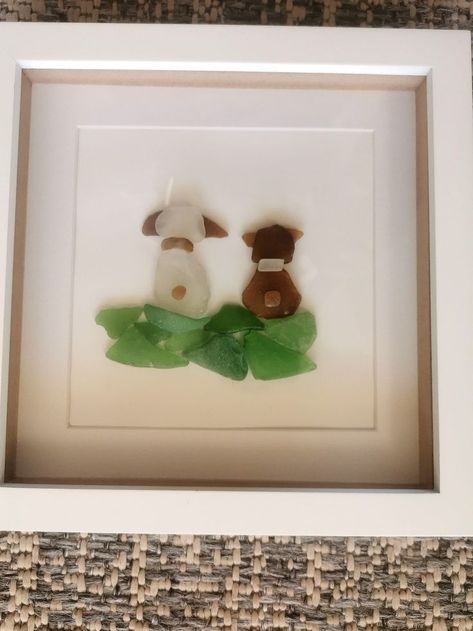 Seaglass Heart Art, Sea Glass Collage, Sea Glass Cat, Seaglass Crafts, Sea Glass Diy, Sea Glass Artwork, Sea Glass Art Diy, Sea Glass Mosaic, Sea Glass Art Projects