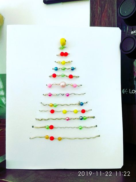 Bead Cards, Xmas 2022, Homemade Christmas Cards, Xmas Card, Diy Christmas Cards, Letter Beads, Christmas 2024, Christmas Aesthetic, Homemade Christmas