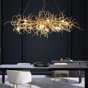 Modern Chandelier Lighting With Glass Flower Lampshade Gold Hanging lamp for Dining Room Kitchen Island Ceiling Light Fixture Kitchen Island Ceiling, Modern Branch Chandelier, Halloween Chandelier, Flower Lampshade, Spider Chandelier, Island Ceiling Light, Modern Chandelier Lighting, Pendant Lamp Living Room, Hotel Chandelier