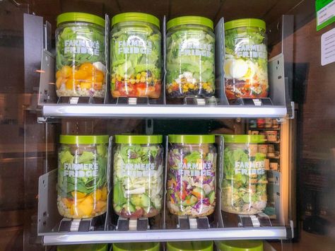 Farmers Fridge, Healthy Food Packaging, Coconut Chia Pudding, Health Bar, Mason Jar Meals, Salad In A Jar, Nutrition And Dietetics, Vending Machines, Balsamic Vinaigrette