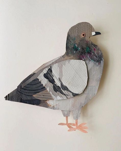 Cheryl Cochran, I Feel Bad, Cardboard Sculpture, Upcycled Art, Cardboard Art, Bird Illustration, Cardboard Crafts, Art Club, Art Plastique