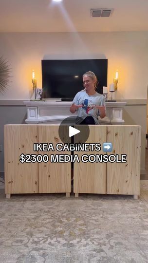 IKEA Ivar cabinets turned $2300 Lulu and Georgia dupe ✨ #howto #diy #fyp #mediaconsole #ikeahack #ikeaivar #ikeaivarh | Tori Mohn Home Decor | Tori Mohn Home Decor · Original audio Ivar Cabinet With Sliding Doors Hack, Ikea Hacks Ivar Cabinet, Ikea Ivar Sideboard Hack, Ikea Hacks Tv Console, Ikea Ivar Makeover, Ivar Tv Cabinet, Ikea Ivar Hack Cabinets, Ivar Hack Tv, Ivar Sliding Door Hack