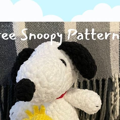 Tessa Thompson on Instagram: "Free Snoopy Crochet Pattern!!!  I’m so excited to be releasing my snoopy pattern! If you make this, please tag me so I can see it!  #crochet #amigurumi #crochetpattern #freepattern #snoopy #crochetsnoopy #snoopypattern" Free Snoopy Crochet Pattern, Free Crochet Patterns Instagram, Snoopy Crochet Pattern Free, Snoopy Crochet Pattern, Crochet Snoopy, Snoopy Pattern, Amigurumi Characters, Snoopy Plush, Crochet Eyes