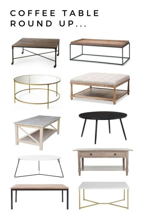 Coffee table round up - Minimal Modern Living Room, Affordable Coffee Tables, Dnevna Soba, Modern Farmhouse Living Room Decor, Coffee Table Round, Living Room Decor Neutral, Modern Farmhouse Living, Room Styles, Occasional Tables