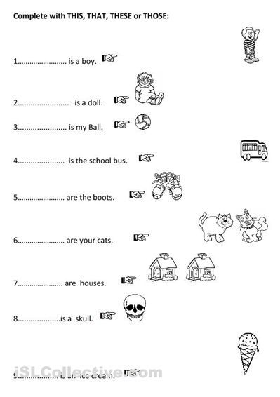 pronoun printouts this that these those | ... exersise to use the demonstrative pronouns : THIS, THAT, THESE, THOSE: Demonstrative Adjectives, Demonstrative Pronouns, Adjective Worksheet, English Worksheets For Kindergarten, Grammar For Kids, Good Grammar, Kindergarten Worksheets Free Printables, Nouns Worksheet, Free Kindergarten Worksheets