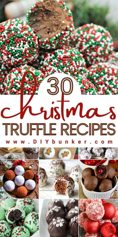 Truffle Recipe Christmas, Truffle Recipes, Christmas Truffles, Dessert Truffles, Truffles Recipe, Candy Truffles, Christmas Candy Recipes, Candy Recipes Homemade, Truffle Recipe