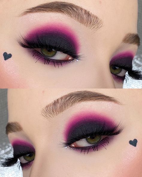 Lila Make-up, Mascara Eyelashes, Goth Eye Makeup, Black Smokey Eye Makeup, Pink Smokey Eye, Scene Makeup, Punk Makeup, Black Smokey, Black Smokey Eye