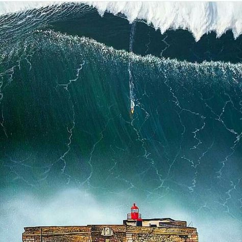 Nazaré Portugal Biggest waves Surf Nazare Portugal, Big Wave Surfing, Huge Waves, Surf Life, North Beach, Surfing Waves, Kitesurfing, Windsurfing, Surf Art