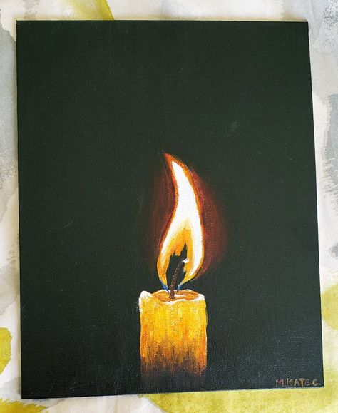 Fire Painting Ideas On Canvas, Light Artwork Paintings, Light In The Darkness Painting, Painting Candles Acrylics, Acrylic Painting Sketch, Light In Darkness Painting, Candle Painting On Canvas, Candle Painting Ideas On Canvas, Acrylic Painting Ideas Dark