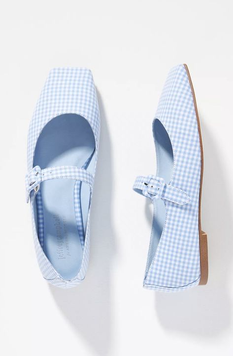 Gingham Shoes, Womens Mary Jane Flats, Upcoming Fashion Trends, Mary Jane Ballet Flats, Womens Mary Janes, Anthropologie Shoes, Chic Shoes, Vintage Inspiration, Mary Jane Flats