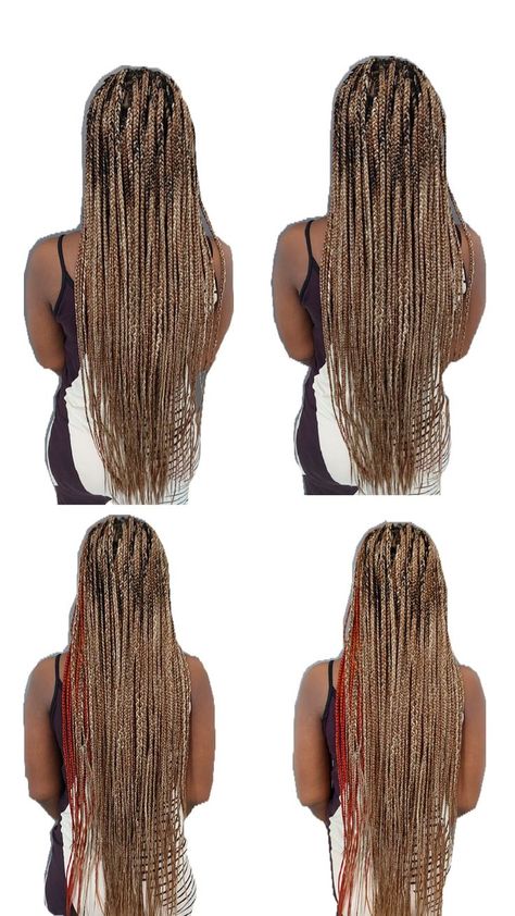 color 613 mixed with 30 and ginger, wine, and color 350. 
#knotlessbraid #color613 #colour613 #colour30 #color30 #colour350 #color350 #colourwine #colourginger #straightbraid Colour Knotless Braids, Ginger Wine, Knotless Braids, Ginger, Color Mixing, Braids, Wine, Hair, Color