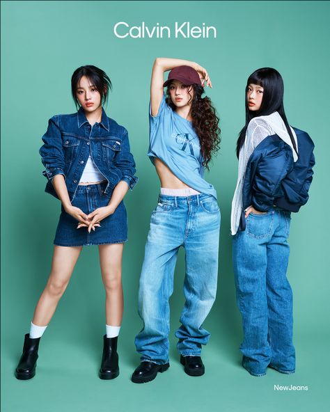 Shining in iconic denim. Stripped back simplicity for energy set free. Calvin Klein Outfits, My Calvins, New Jeans Style, Global Brands, High Rise Denim, Swimwear Outfit, Denim Mini Skirt, Kpop Girl Groups, Baggy Jeans