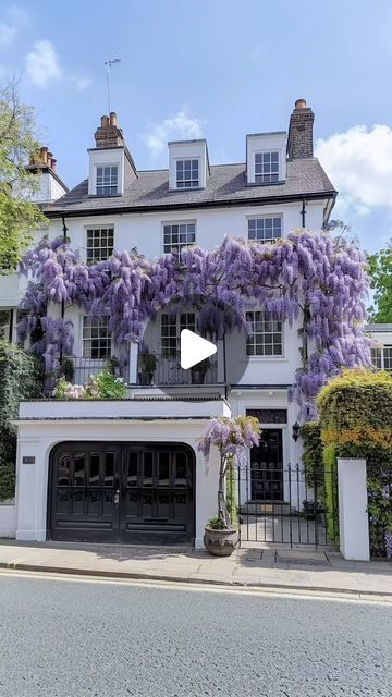 MII Global on Instagram: "Wisteria-clad Townhouse Beauty🪻  #architecture #archilovers #ai #interiordesign #interior #design #aesthetics #aesthetic #europe #London #instagram #trending #trendingreels #fyp #explore #dubai #uae" London Townhouse Interior, Dream Townhouse, Aesthetic Europe, London Townhouse, London Instagram, Design Aesthetics, Cozy Chic, Dubai Uae, Wisteria