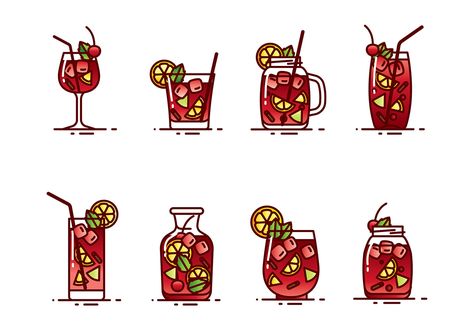 Sangria Drink Vector. Choose from thousands of free vectors, clip art designs, icons, and illustrations created by artists worldwide! 7 Elements Of Art, Sangria Drink, Drink Vector, Barcelona Tattoo, Cocktail Illustration, Coffee Icon, Bday Invitations, Free Vectors, Elements Of Art