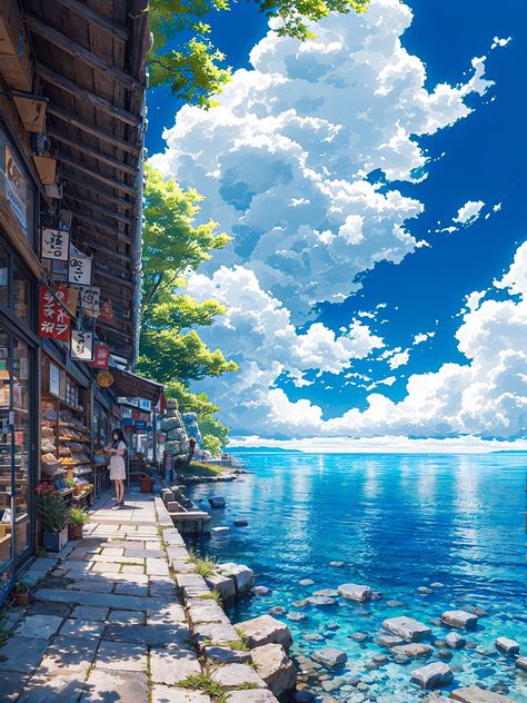 No Copyright Pictures, Dreamy Artwork, Enjoy The Silence, Scenery Background, Japon Illustration, Wallpaper Animes, Cool Wallpapers Art, Fantasy Art Landscapes, Landscape Illustration