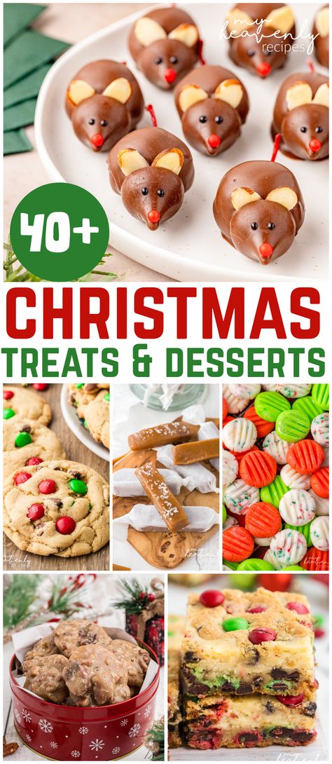 christmas desserts Christmas Snacks And Treats, Best Desserts To Give As Gifts, Christmas Yummy Treats, Cute Christmas Party Desserts, Office Christmas Party Dessert Ideas, Christmas Tea Party Desserts, Christmas Treats With Kids, Dessert Exchange Ideas, Christmas Potluck Ideas Parties Food