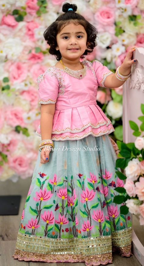 Kids Lehanga Blouses Designs, Pattu Langa Designs For Kids, Baby Langa Blouse Designs, Pattulanga Designs, Baby Girl Langa Blouse Designs, Baby Pattu Langa Designs, Kids Langa Blouse Designs, Pattu Langa Blouse Designs For Kids, Kids Pattu Langa Blouse Designs