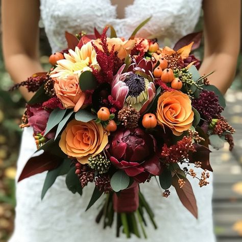 Thanksgiving is a time for gratitude, love, and celebration, making it an ideal backdrop for a wedding. With the vibrant colors of fall and the warmth of the season, a Thanksgiving wedding offers unique opportunities to showcase stunning bridal bouquets. From rustic wildflowers to elegant roses, the options are endless. In this article, we explore various bridal bouquet ideas that perfectly capture the spirit of Thanksgiving, helping you find the ideal floral accessory for your special day. ... Fall Wedding Ideas Colors November, Fall Themed Bouquets, Thanksgiving Bouquet Fall Flowers, Fall Dahlia Bouquet, Fall Bride Bouquets, Green Fall Wedding, Autumn Flower Bouquet, Autumn Bridal Bouquet, Bridal Bouquet Ideas