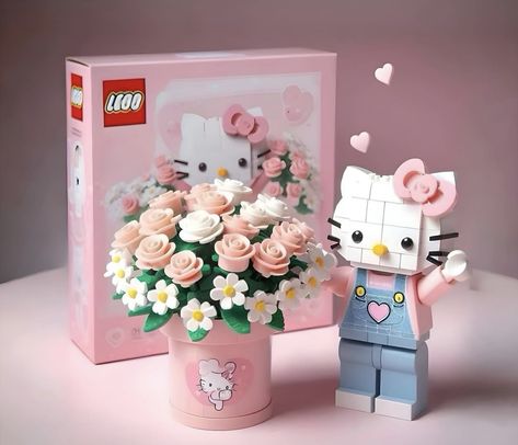 Hello Kitty Lego, Cute Lego, Hello Kitty Birthday Theme, Easy Lego Creations, Best Lego Sets, Lego Kits, Hello Kitty Videos, Hello Kitty Merchandise, Hello Kitty Shoes