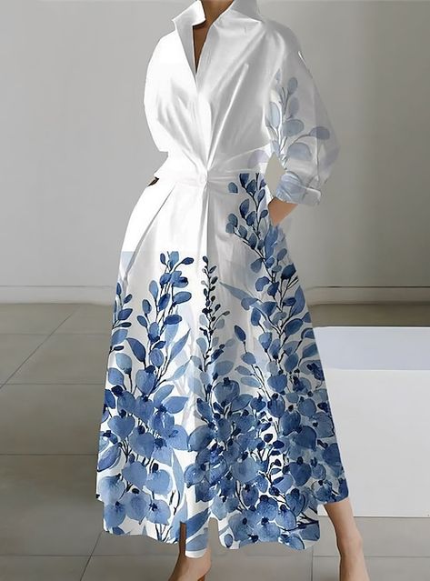 Pattern Leaf, Beach Office, Maxi Long Dress, Outdoor Office, Trends 2023, Winter Fabric, 2024 Trends, Shirt Dress Casual, Dress Shirts For Women