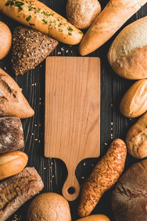 Bread And Pastry Background Design, Bakery Table, Bread Loaves, Food Bakery, Food Gallery, Food Wallpaper, Bakery Logo Design, Pastry And Bakery, Whole Grain Bread