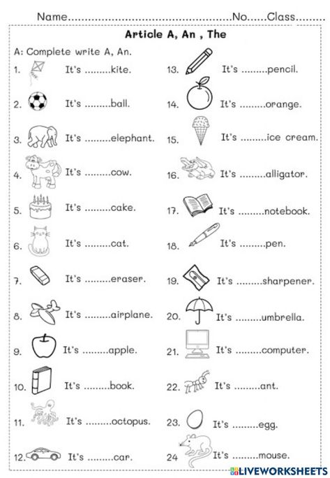 A Vs An Worksheet, Worksheet For 1st Grade English, Grade 2 Language Worksheets, English Work Sheet Class Lkg, English Worksheet Class 2, Articals Worksheet Grade 1, Am Is Are Worksheets For Grade 1, Articles A An The, A An The Worksheet