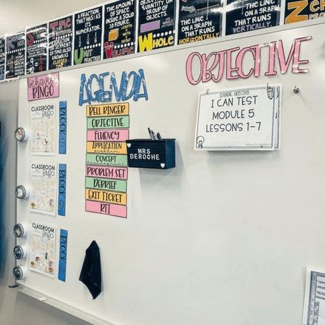 Creative Classroom Whiteboard Organization Ideas for Upper Elementary - The Butterfly Teacher Classroom Objectives Display Whiteboard, Student Supply Center, Reading Intervention Middle School, Classroom Whiteboard Organization, Learning Objectives Display, Objectives Display, Classroom Objectives, Classroom Bingo, Agenda Board