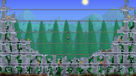 Terraria Marble House, Terraria Castle, Terraria Art, Terraria Houses, Terrarium Base, Terraria Tips, Terraria House Ideas, Terraria House Design, Terraria House