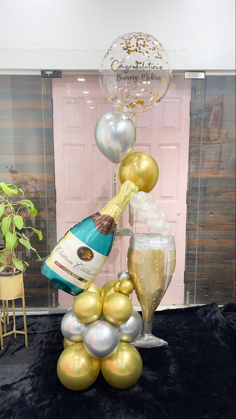 40 Birthday Balloons Decoration, Champagne Bottle Balloon Bouquet, Champagne Bottle Balloon Decoration, Champagne Balloon Bouquet, Bottle Balloon Decoration, Champagne Balloon Decor, Party Rental Ideas, 40th Birthday Balloons, Engagement Balloons