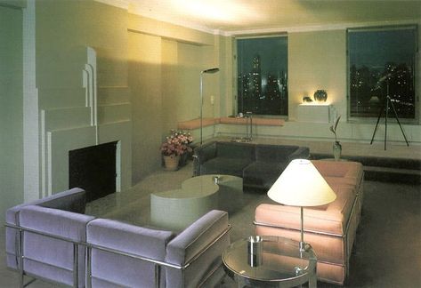 ◾️The 80s Interior◾️ on Instagram: “The city out the window and the soft pastels inside. Love it. #artdecostyle #80s📷 #80sroom #80sstyle #80stheme #livingroomdecor #seating…” 90s Interior Design, 1980s Interior, 90s Interior, 80s Interior Design, 80s House, 80s Room, 80s Home, 80s Interior, Retro Interior Design