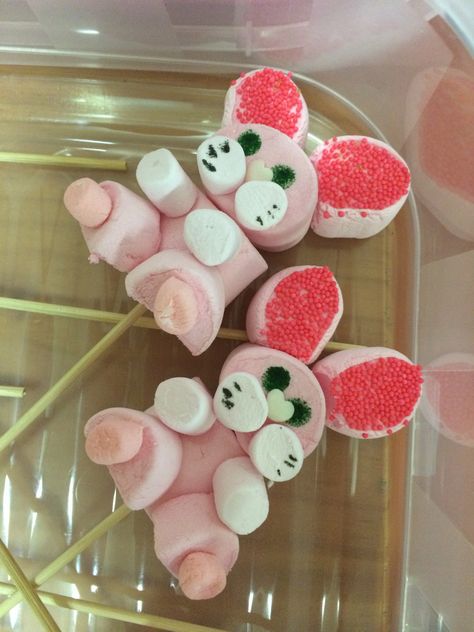 Pink Marshmallow Bunnies Marshmallow Bunnies, Pink Marshmallow, Marshmallow Bunny, Pink Marshmallows, Marshmallows, Chocolates, Art Girl, Anime Art, Easter