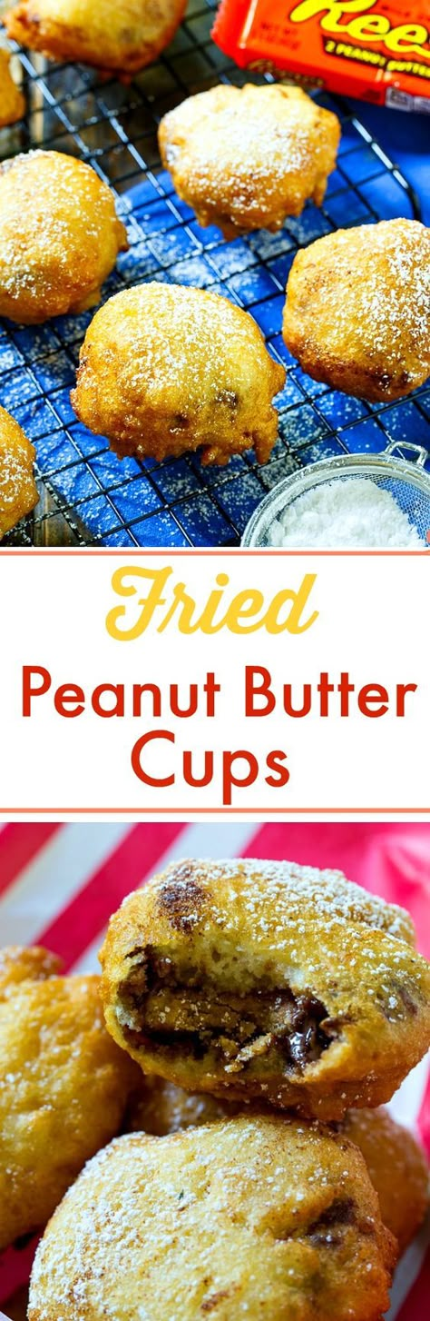 Deep Fried Chocolate Bars, Fried Reeses Cups, Deep Fried Reeses Cups, Fried Reeses, Deep Fried Desserts, Fried Desserts, Recipes Peanut Butter, Deep Fried Recipes, Spicy Southern Kitchen