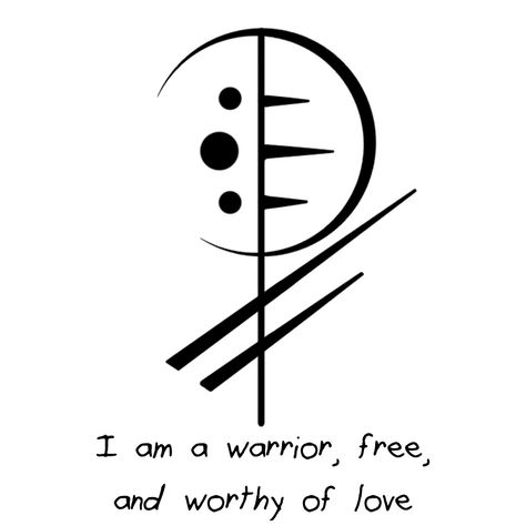 “I am a warrior, free, and worthy of love” sigil requested by   lovetolivetolaugh21 Unstoppable Tattoo Symbol, Worthy Symbol, Sigil Witchcraft, Love Sigil, Symbole Tattoo, Warrior Symbols, Simbolos Tattoo, Henne Tattoo, Pola Tato