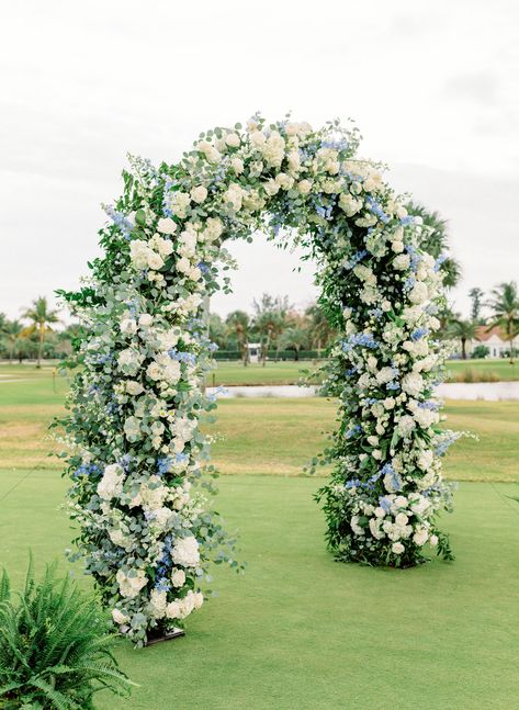 The NK team specializes in full service wedding planning, day-of-wedding coordination, corporate event planning, & planning experience weddings in Sarasota, Bradenton, & Boca Grande. Get in touch with us today. ~Taken by Hunter Ryan Photo~ Powder Blue And White Wedding, Blue And White Wedding Arch, Raintree House, Coastal Wedding Theme, White Hydrangea Wedding, French Blue Wedding, Blue Hydrangea Wedding, White Wedding Arch, Office Flowers