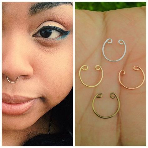 Ear Cuff Diy, Cuffs Diy, Diy Wire Jewelry Rings, Nose Septum, Wire Jewelry Rings, Wire Diy, Wire Wrapping Diy, Fake Piercing, Nose Jewelry