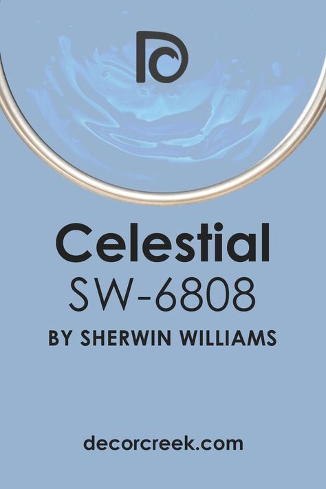 Celestial Paint SW 6808 Color by Sherwin-Williams Sherwin Williams Resolute Blue, Resolute Blue Sherwin Williams, Blue Paint Color Palettes, Blue And White Living Room, Kitchen Sink Design, Moonlit Sky, Bodies Of Water, Celestial Blue, Blue Paint Colors