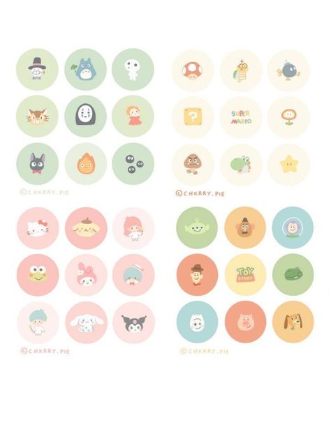 Cute Circle Stickers, Sticker Design Inspiration, Circle Stickers, Instagram Feed Ideas Posts, Cute Journals, Instagram Graphic, Scrapbook Stickers Printable, 背景 シンプル, Cute Doodle Art