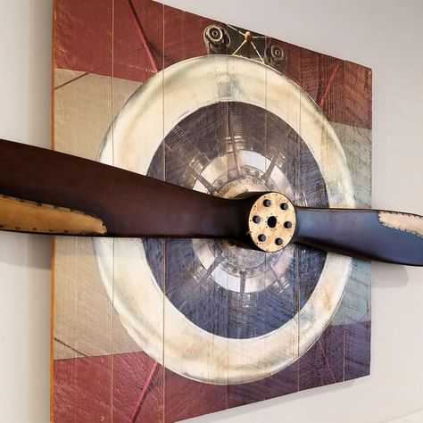 Propeller Art, Aviation Room, Propeller Wall, Industrial Decoration, Wood Airplane, Airplane Propeller, Aviation Decor, Airplane Decor, Wall Holder