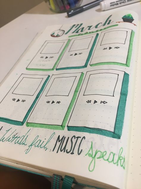 Bulett Journal Ideas March, March Bujo Ideas, Boulet Journal March, March Bujo Theme, March Bullet Journal Ideas, March Playlist, March Bujo, 2023 Journal, Journal March