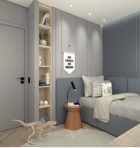 Gray Boys Bedroom, Kids Bedroom Furniture Design, Teenager Bedroom Design, Boys Bedroom Makeover, Small Room Design Bedroom, Modern Kids Bedroom, Boy Bedroom Design, Kids Bedroom Inspiration, Teenage Room