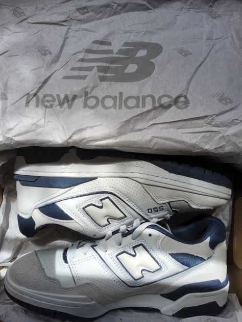 new balance 550 - white/vintage indigo merry christmas! Indigo New Balance 550, New Valences 550, New Balance 530 White Indigo, New Balance 550 Vintage Indigo, New Balance 530 White Natural Indigo, New Balance 550 White Vintage Indigo, Vintage Indigo, New Shoes, New Balance